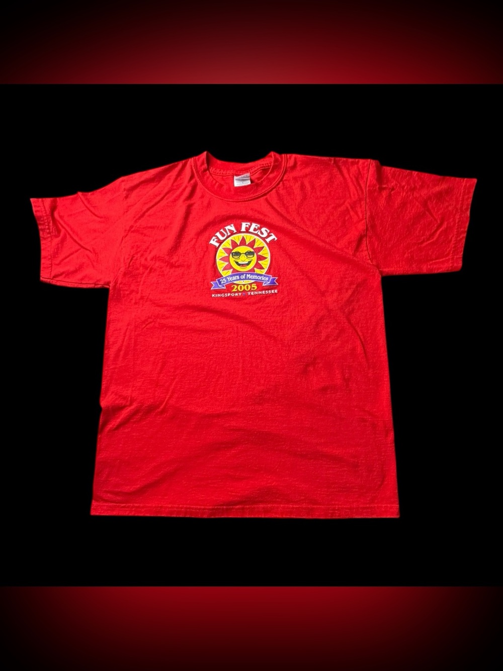 Vintage 2005 Kingsport Funfest Graphic Red T-Shirt Sz L